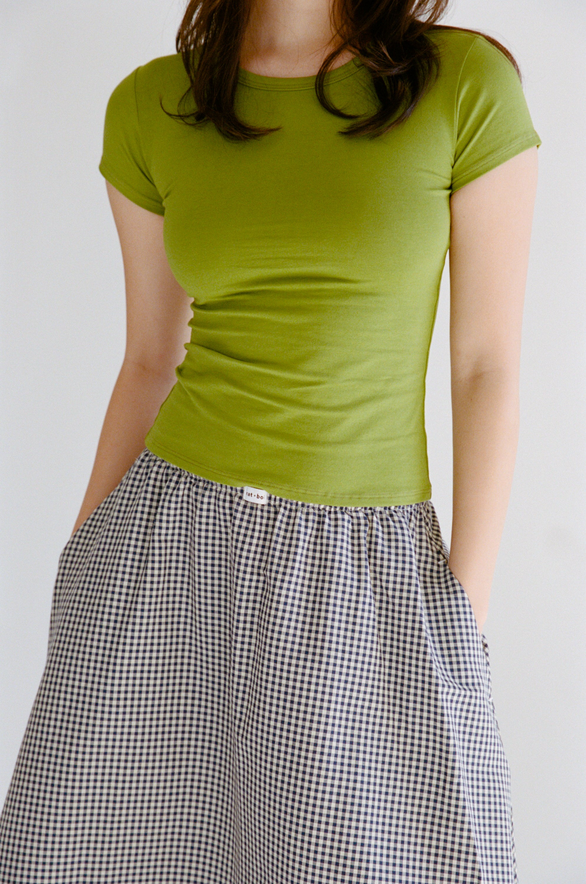 DREAM SKIRT IN NAVY GINGHAM