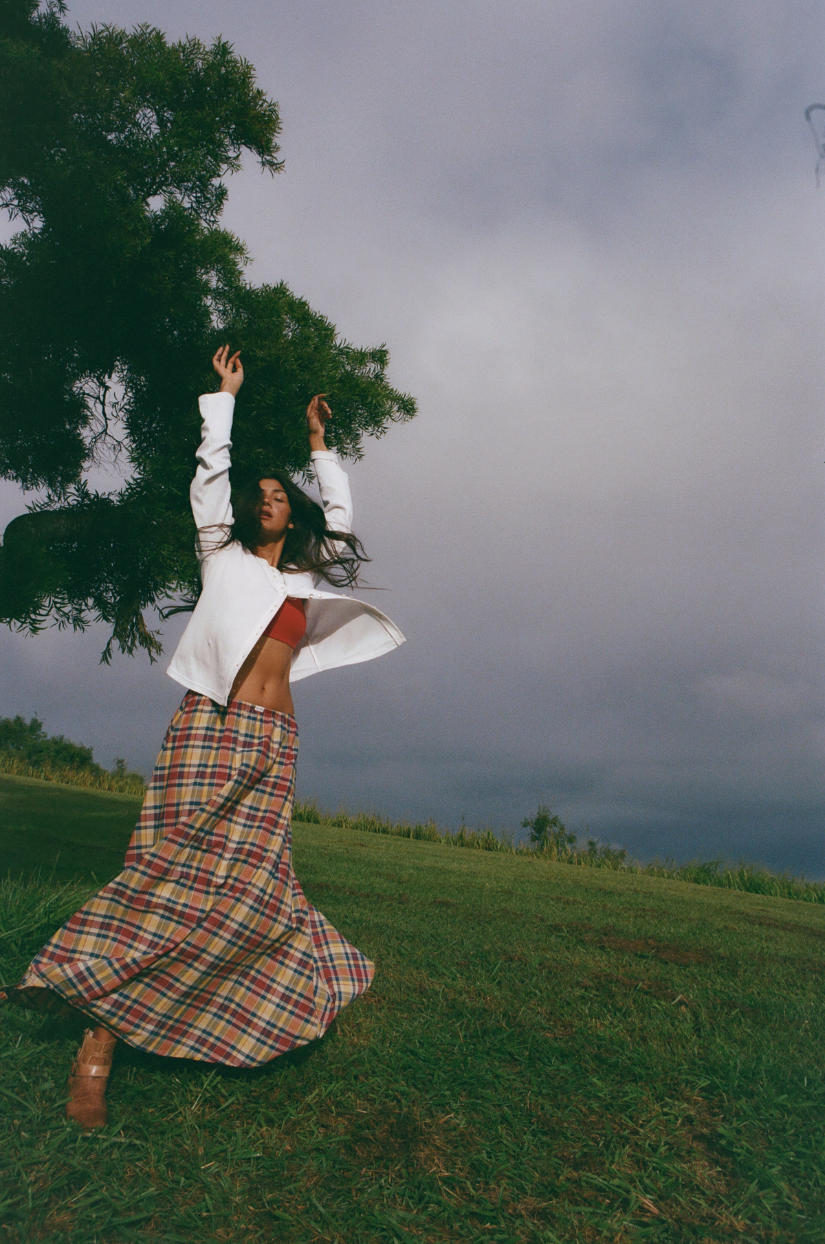 DREAM SKIRT IN CRIMSON TARTAN