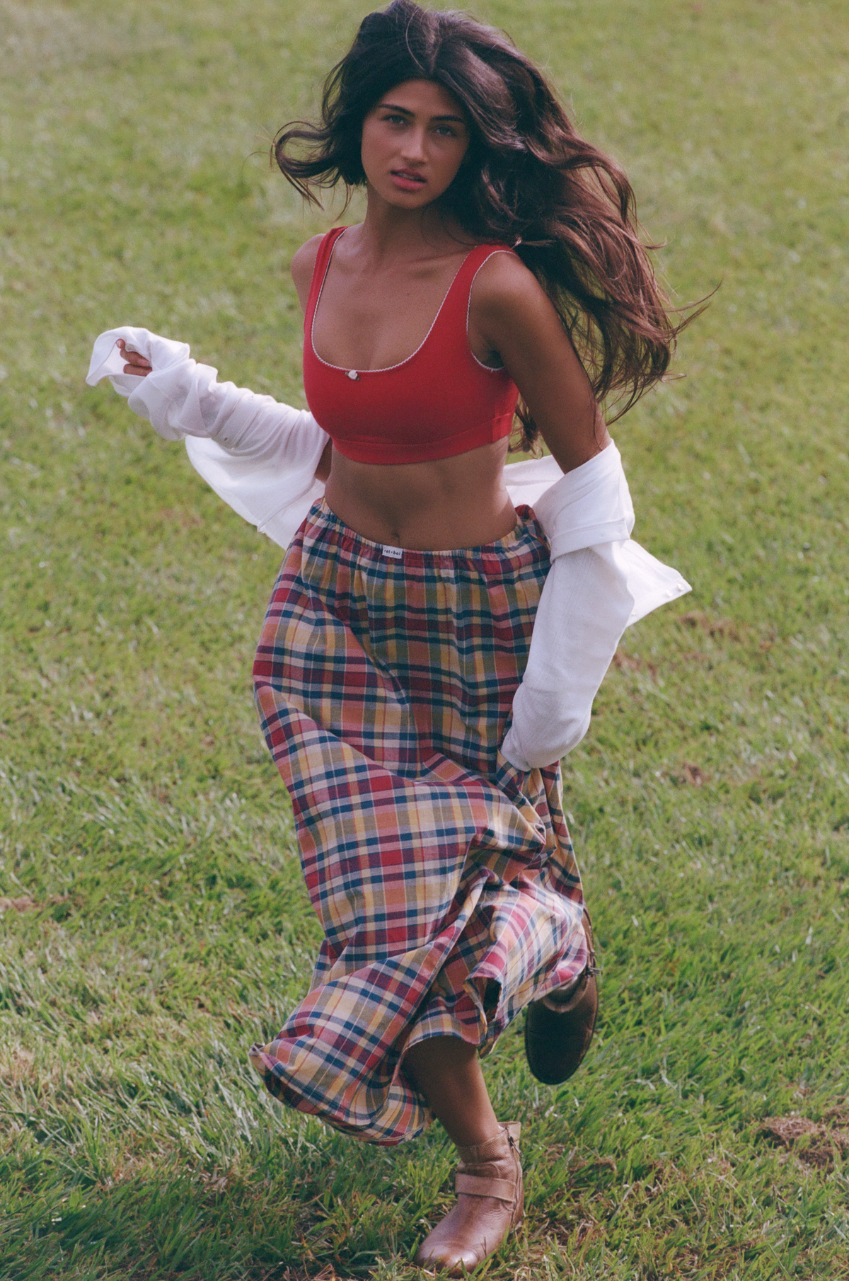 DREAM SKIRT IN CRIMSON TARTAN