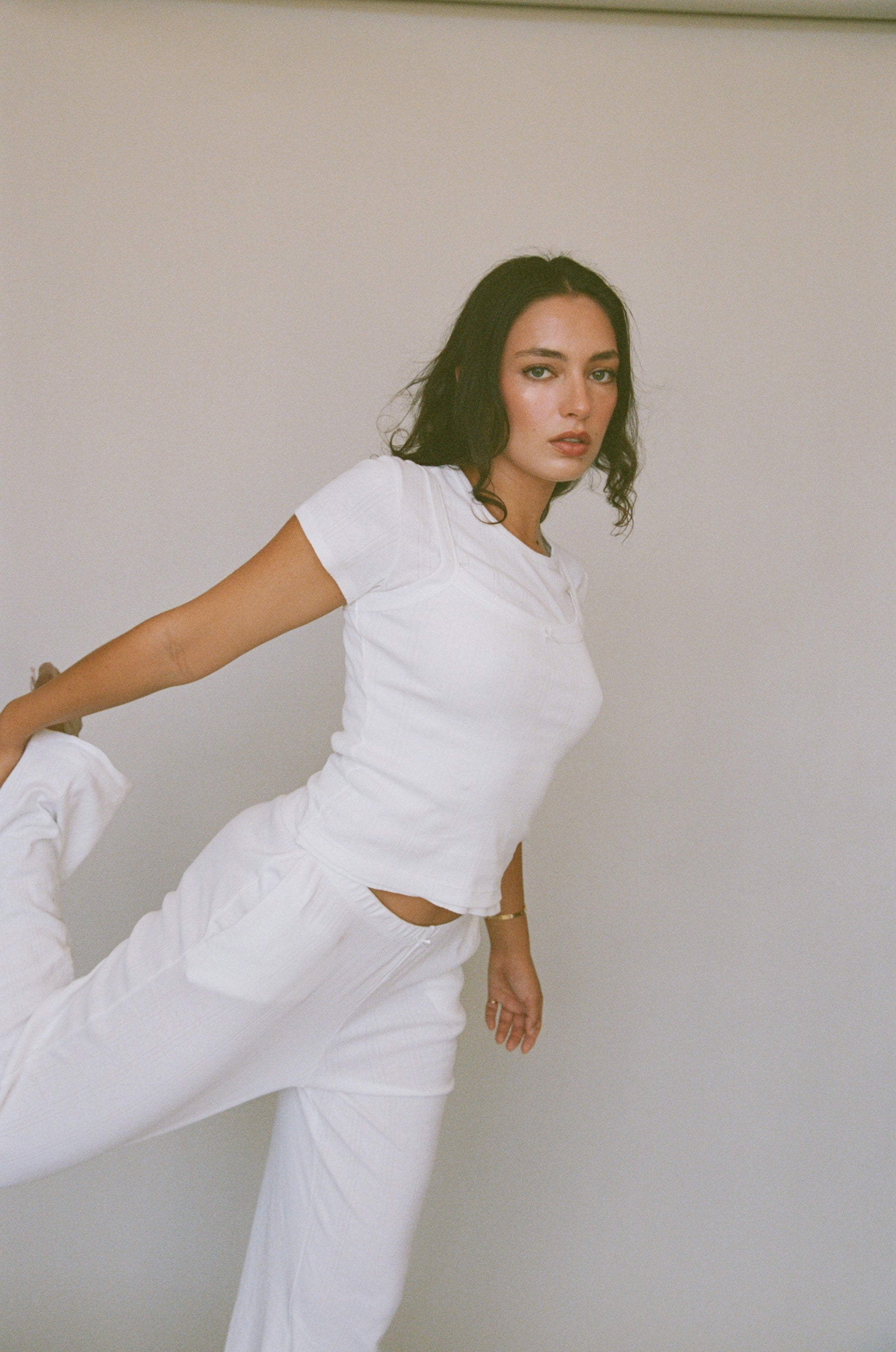 POINTELLE EASY PANT IN SWAN