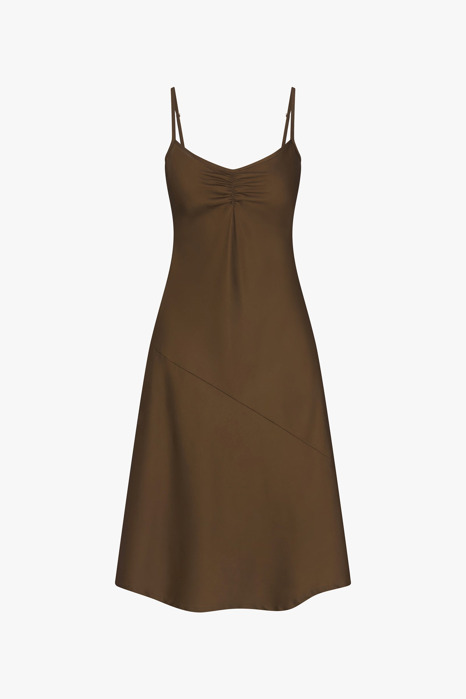90'S BIAS SLIP DRESS IN OLIVE