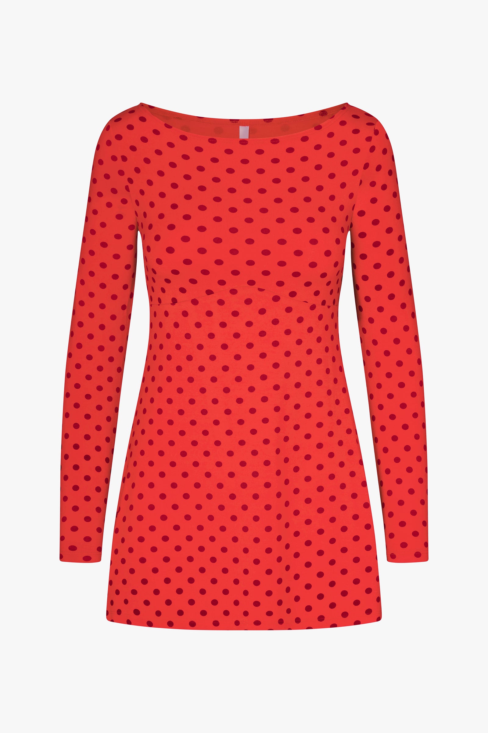 BOATNECK DRESS IN CHILI PEPPER