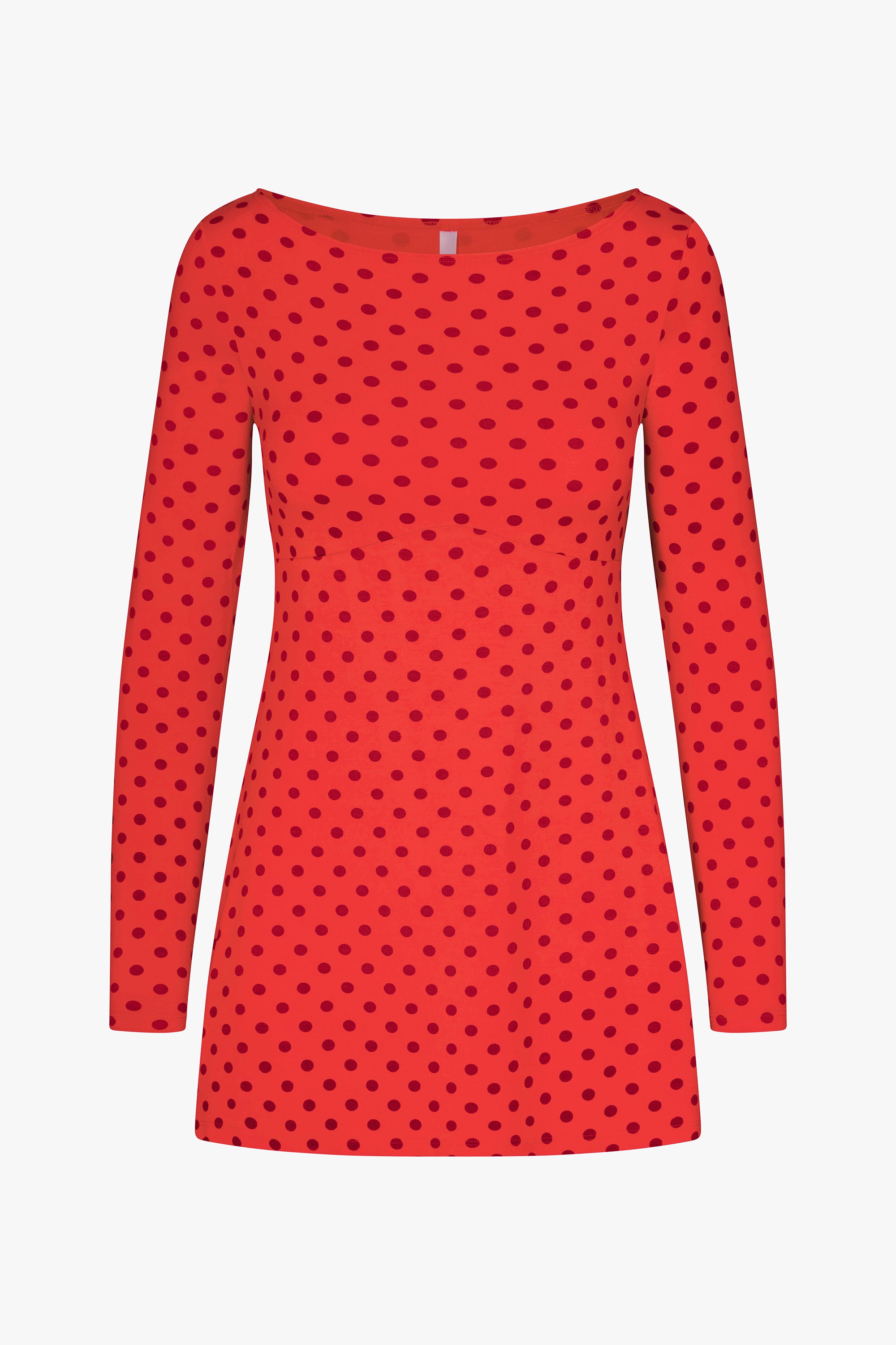 BOATNECK DRESS IN CHILI PEPPER