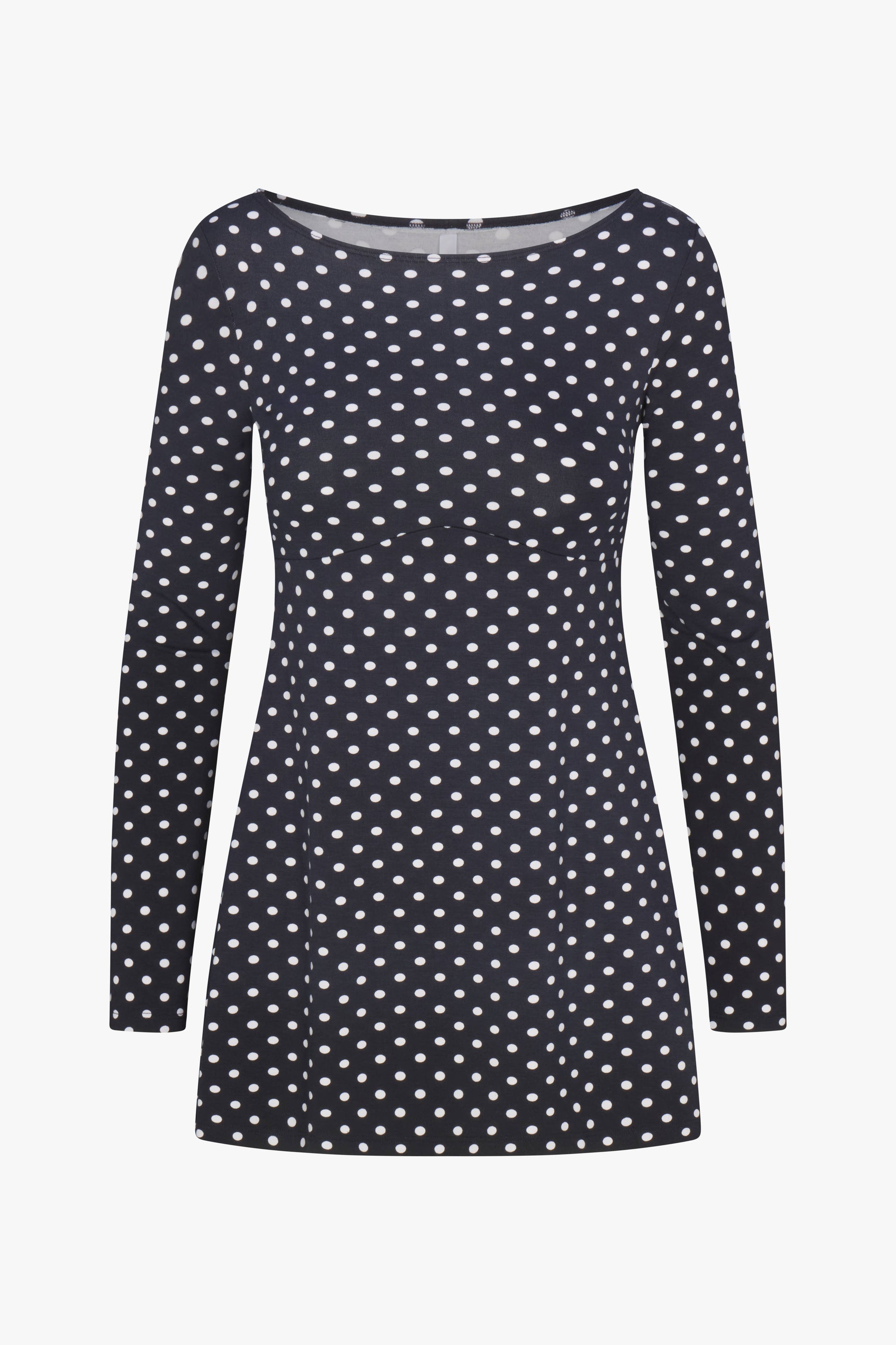 BOATNECK DRESS IN DOMINO DOT