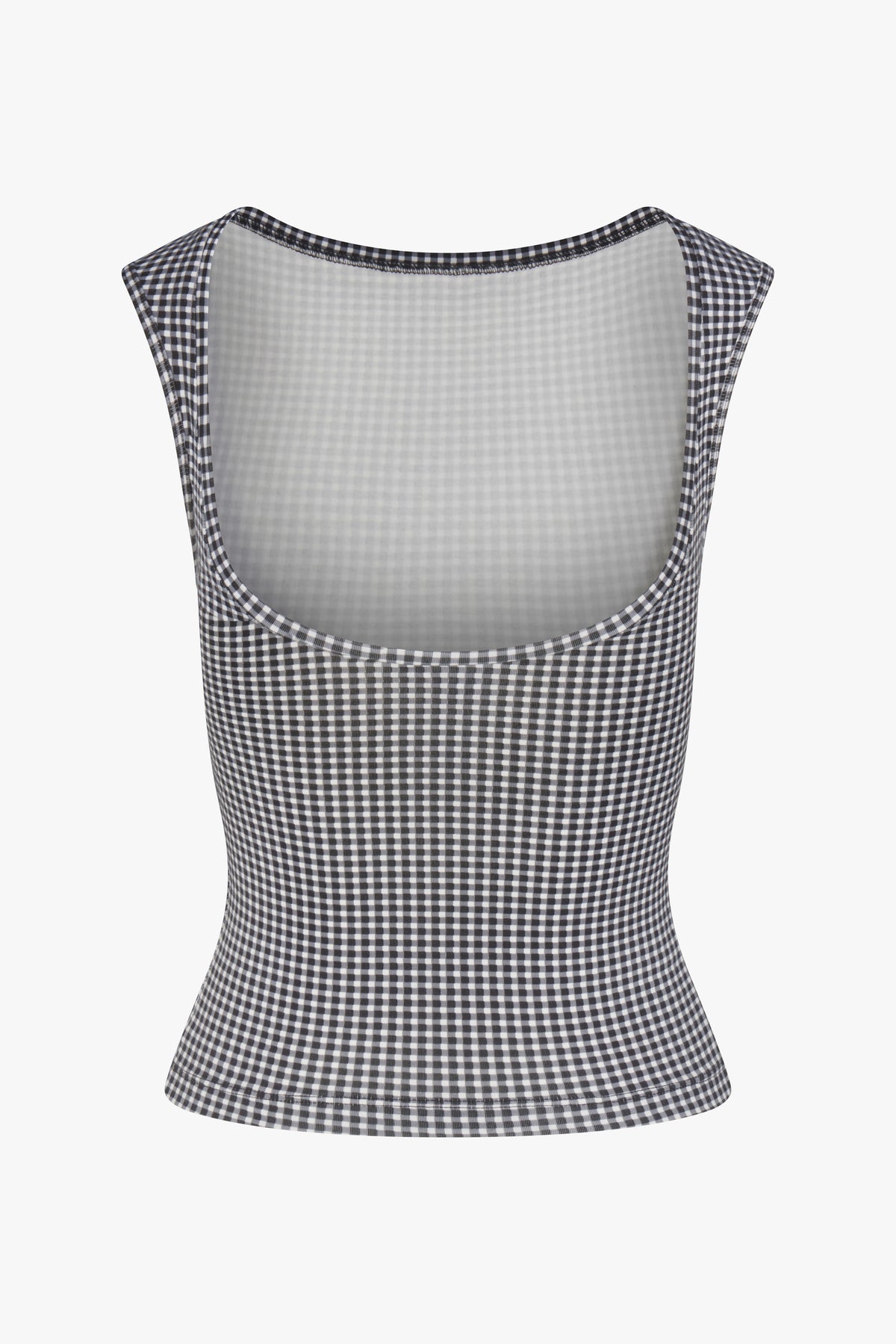 BOATNECK TOP IN BLACK GINGHAM
