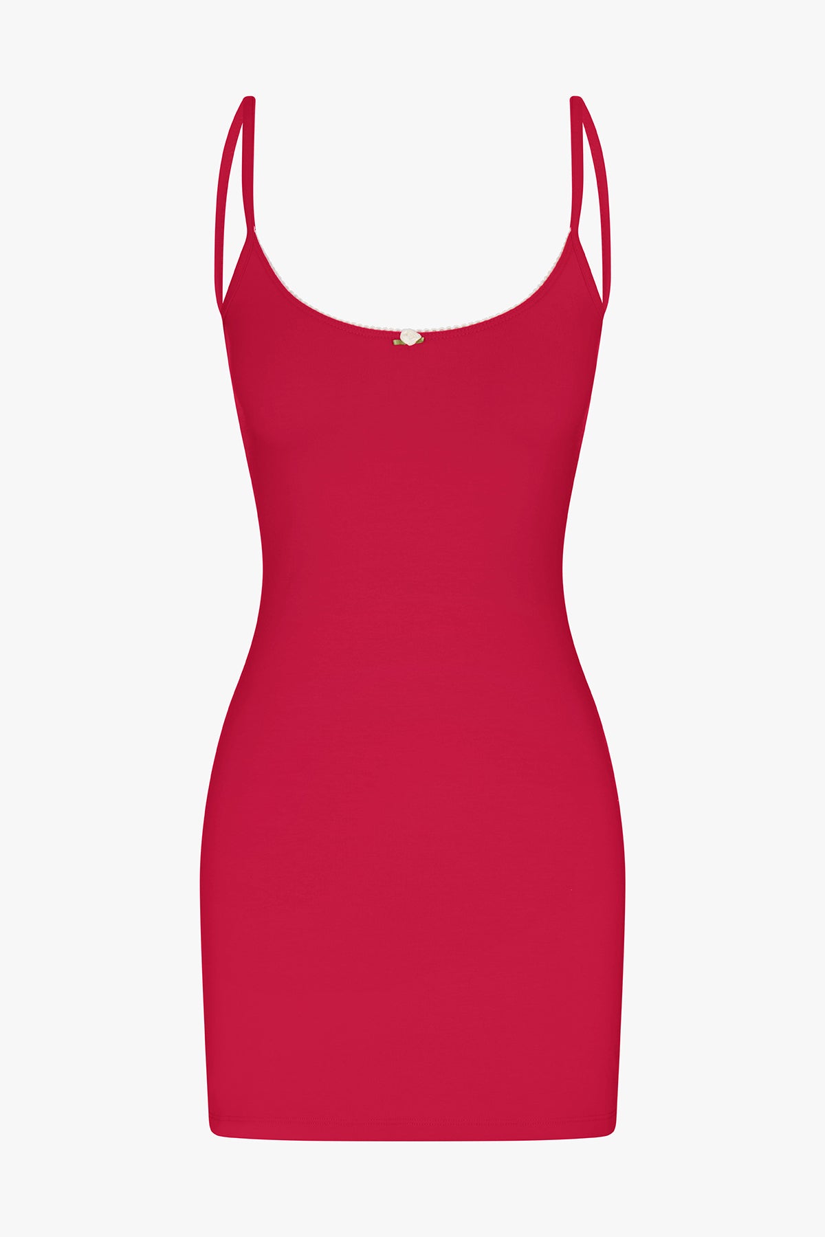 SCOOP BACK CAMI DRESS IN CHERRY