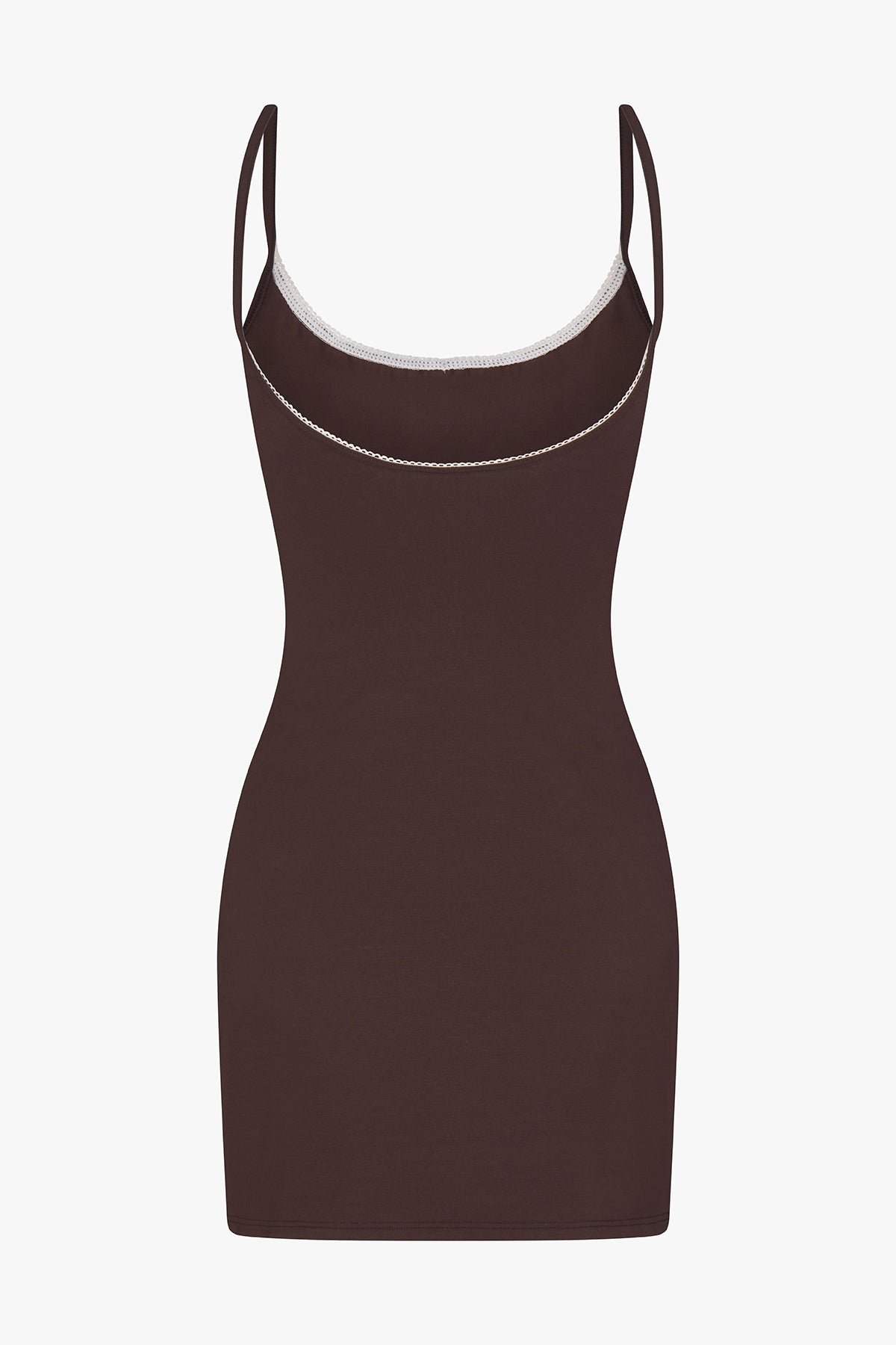 SCOOP BACK CAMI DRESS IN MOCHA