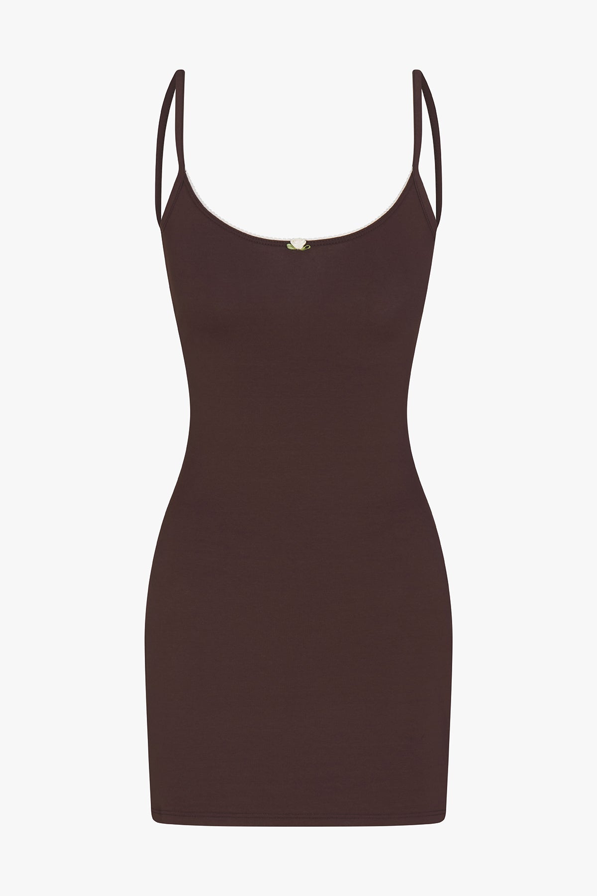 SCOOP BACK CAMI DRESS IN MOCHA