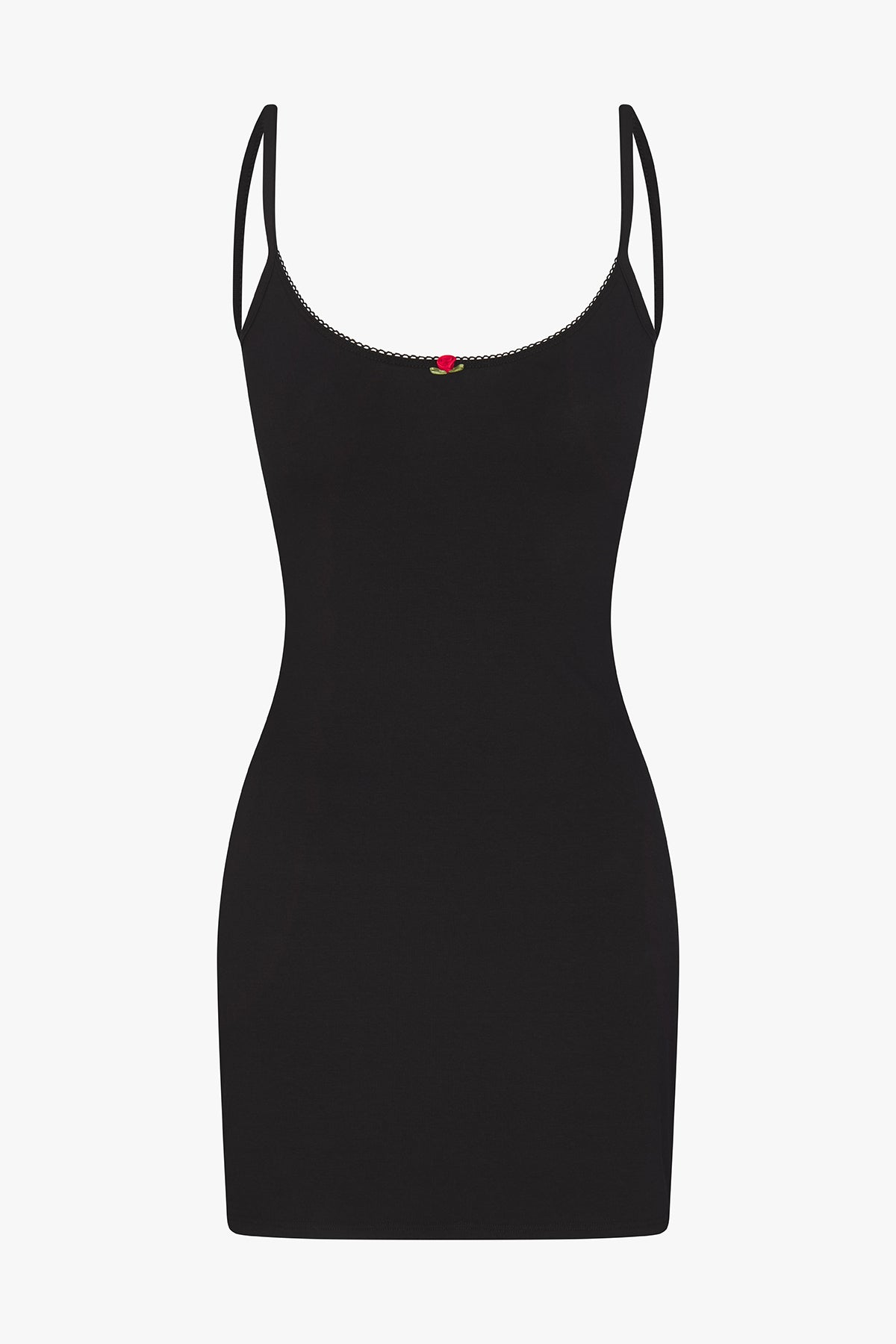 SCOOP BACK CAMI DRESS IN ONYX