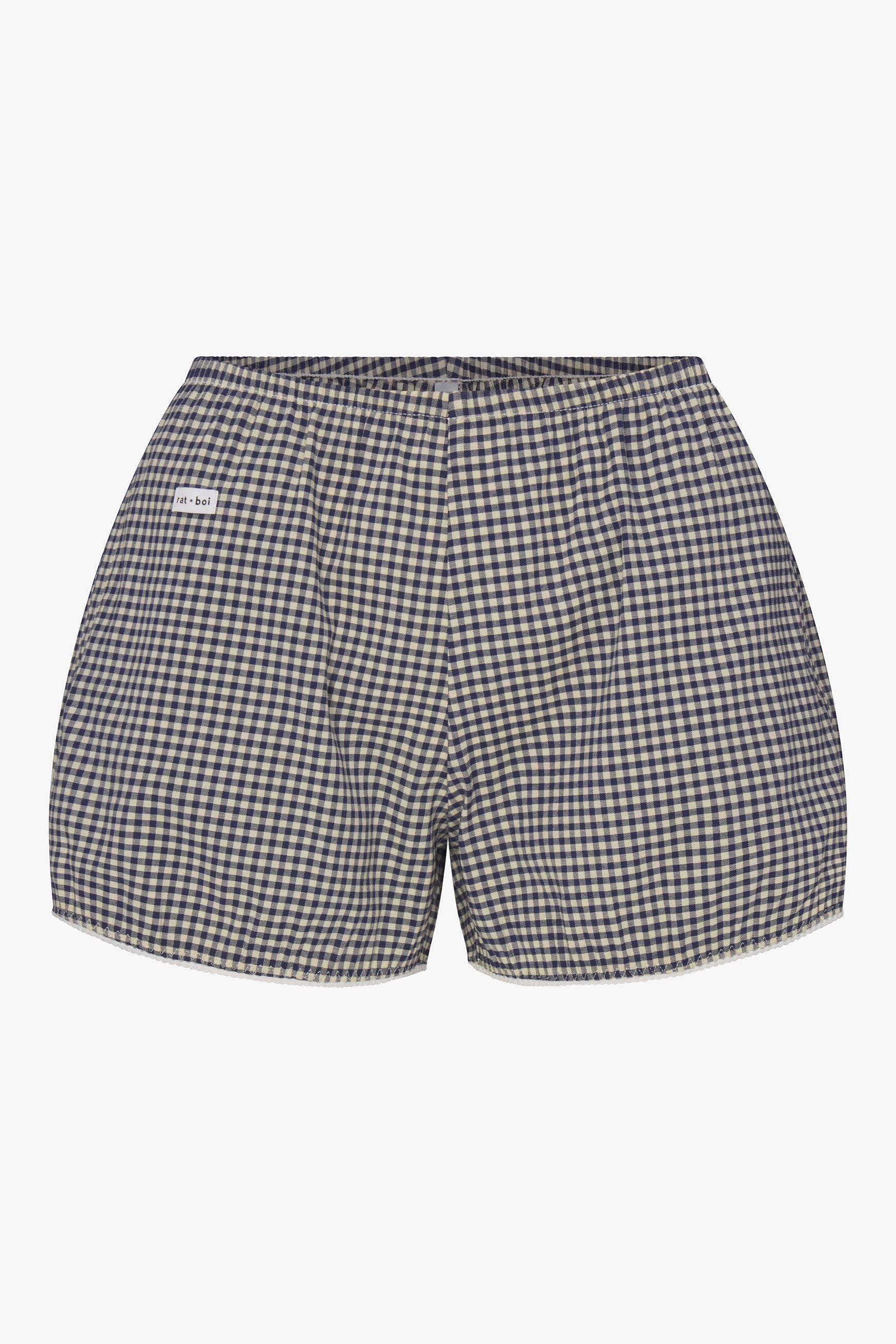 EASY BLOOMER SHORT IN NAVY GINGHAM