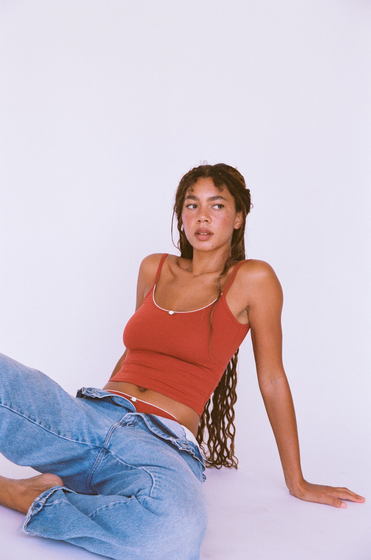 SCOOP BACK CAMI IN OCHRE