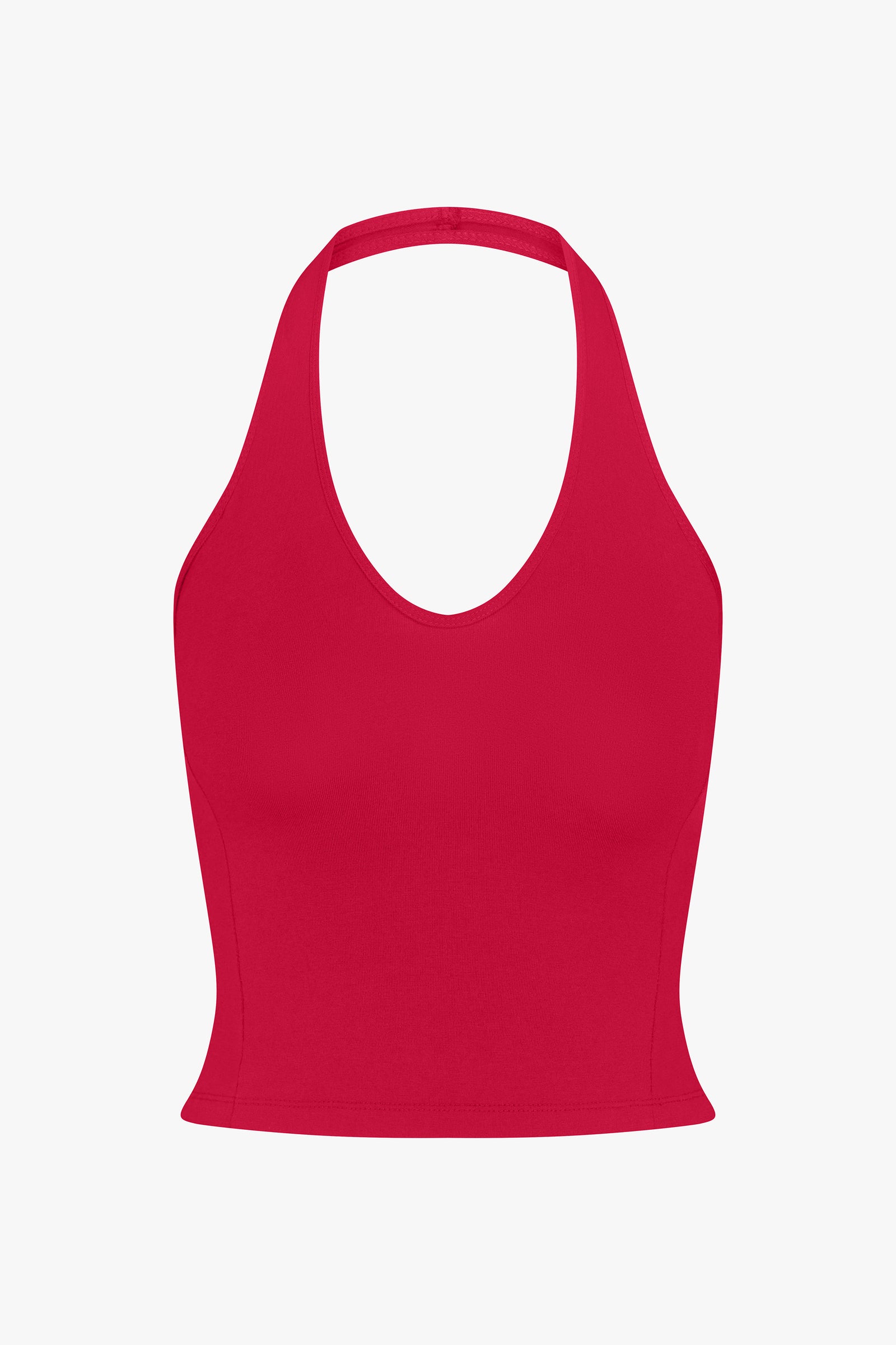 SPORTY HALTER TOP IN CHERRY