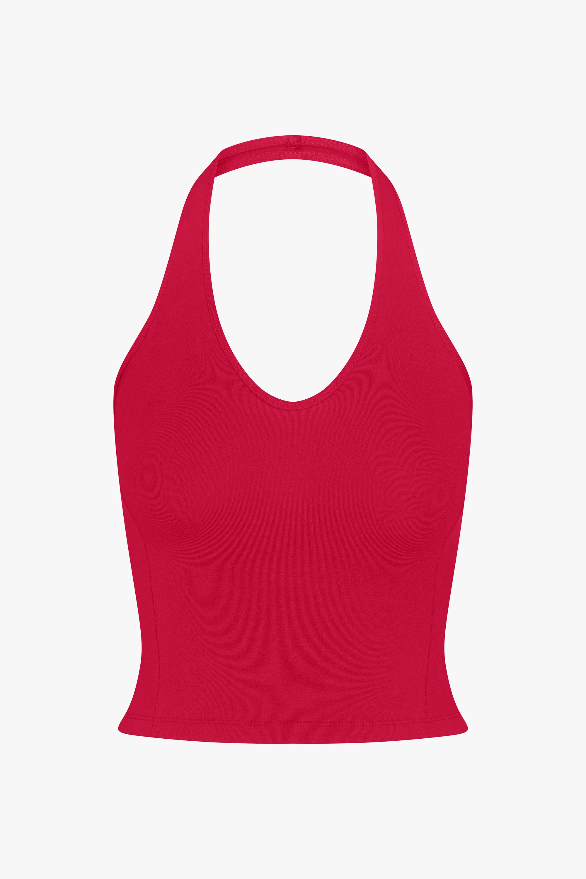 SPORTY HALTER TOP IN CHERRY