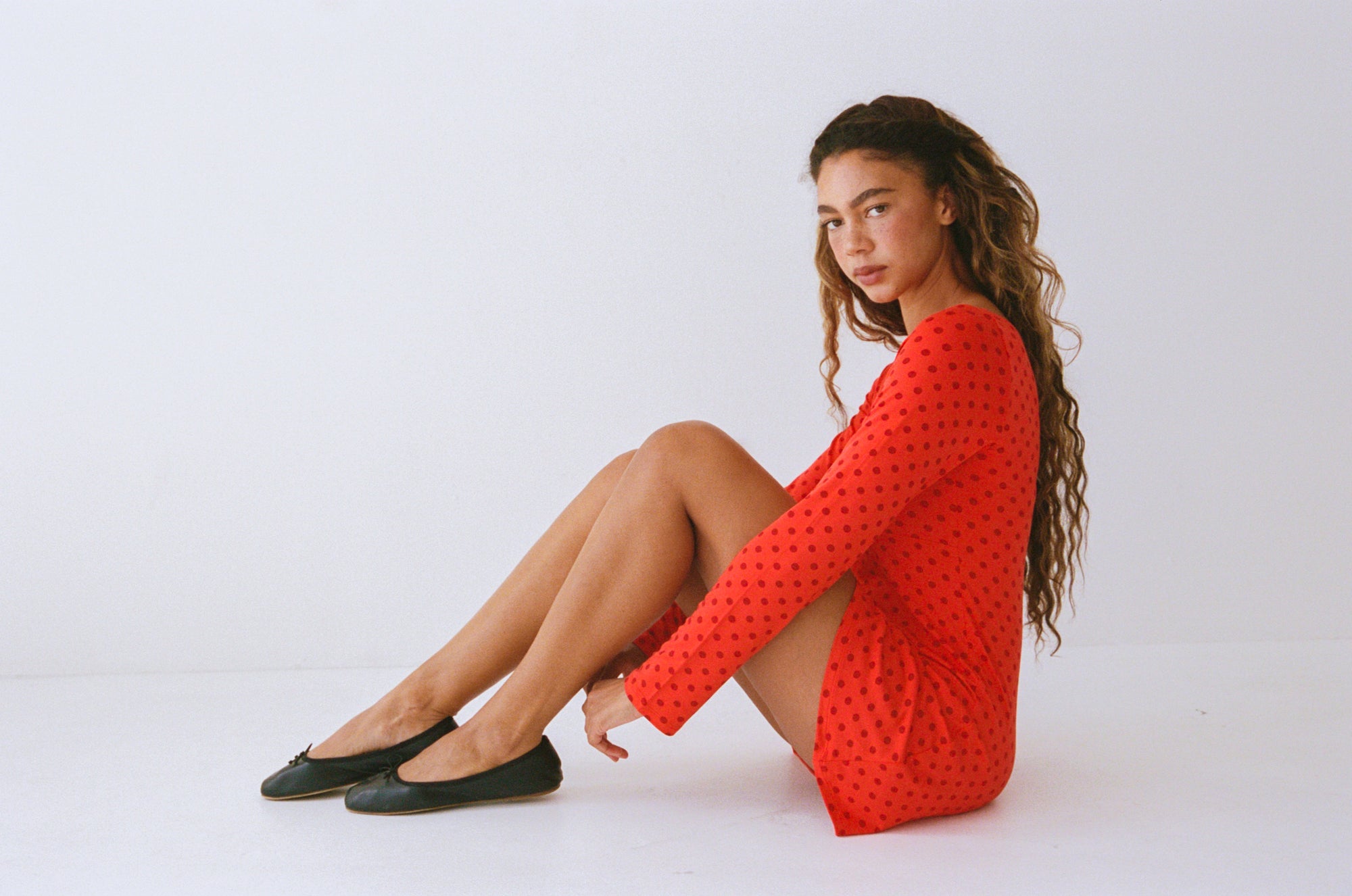 BOATNECK DRESS IN CHILI PEPPER