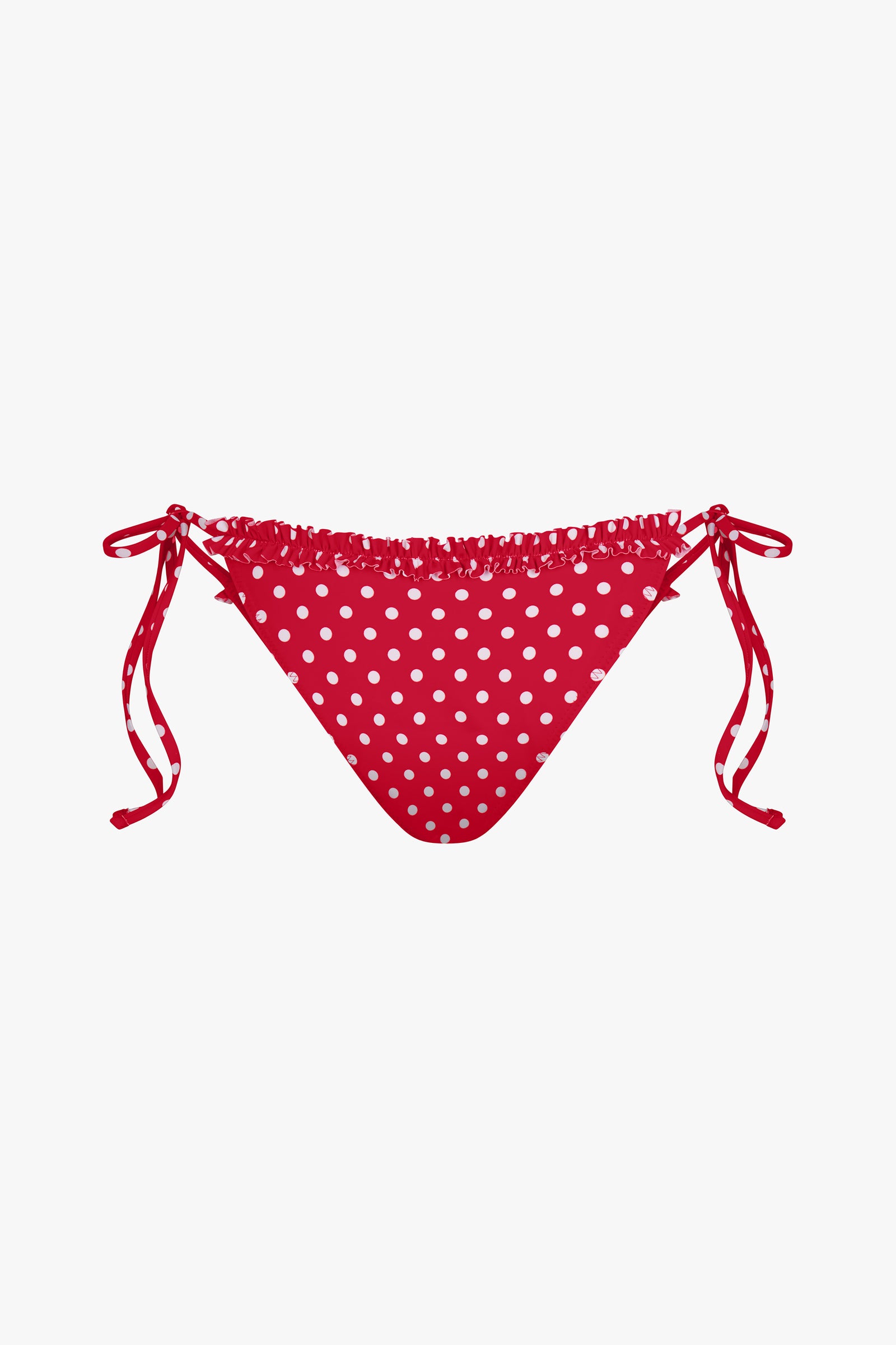 RUFFLE CHARM BIKINI BOTTOM IN CHERRY DOT