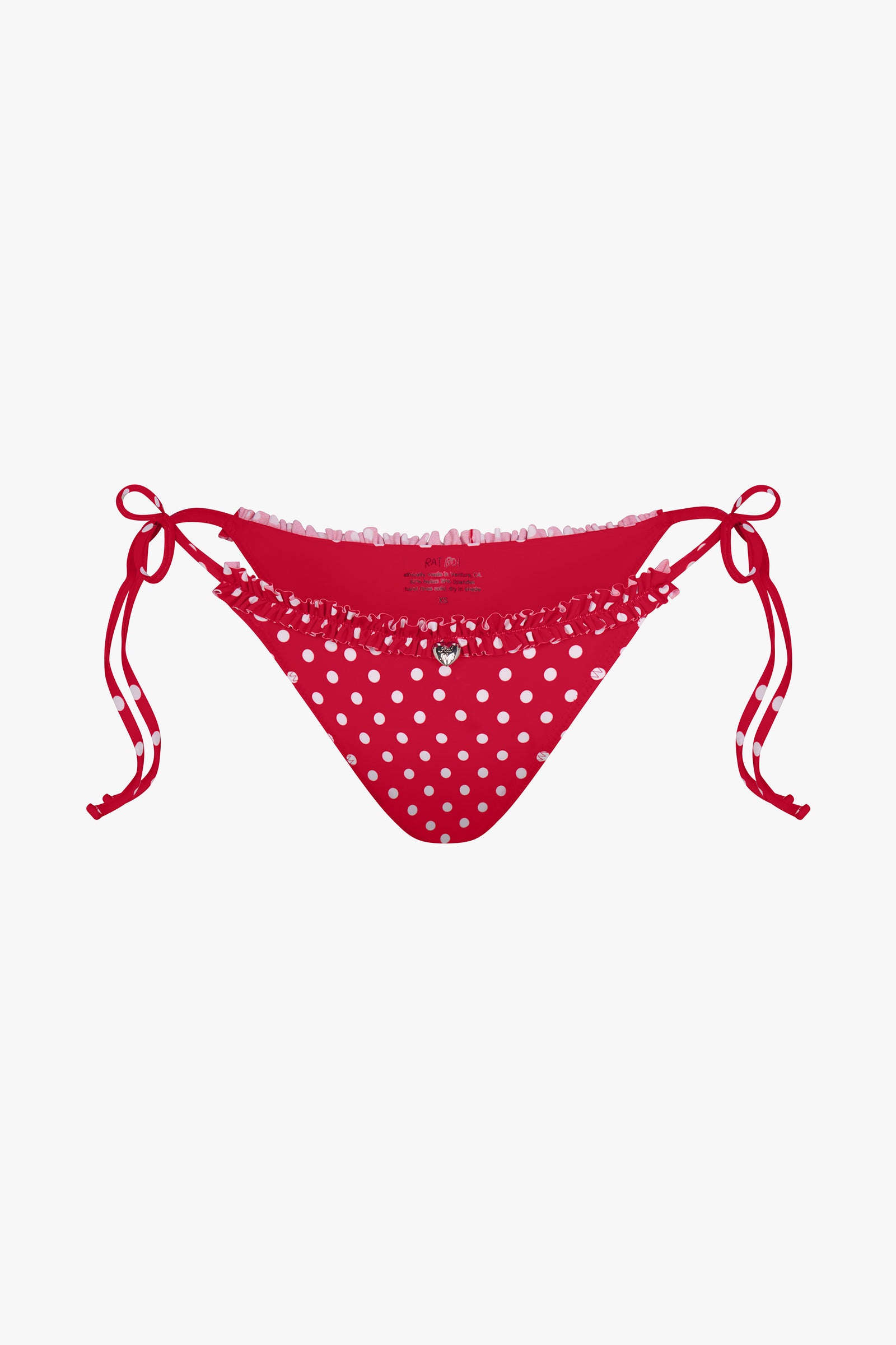 RUFFLE CHARM BIKINI BOTTOM IN CHERRY DOT