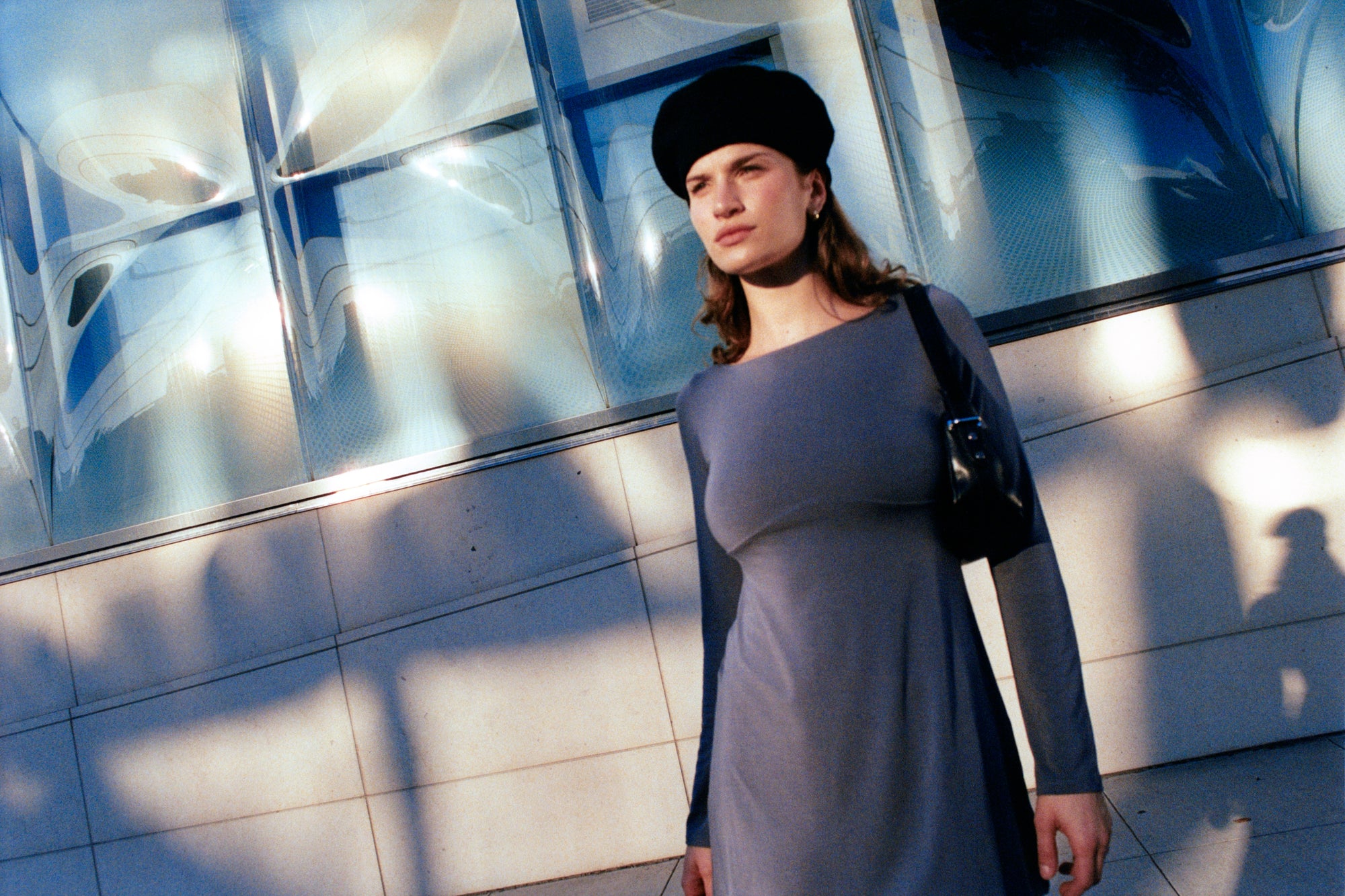BOATNECK DRESS IN SLATE