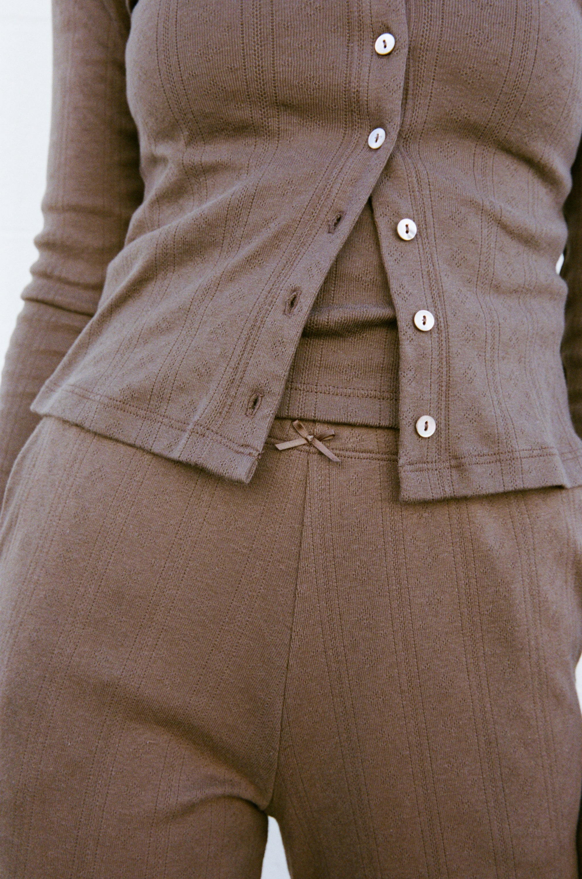 POINTELLE EASY PANT IN COCOA