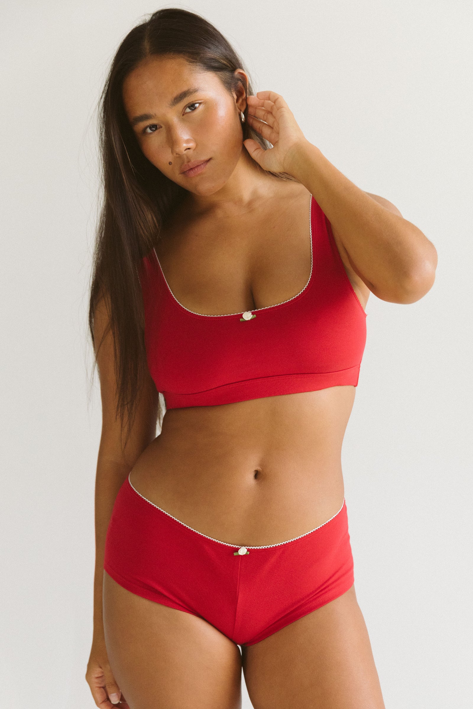 LOW RISE SHORTY BOI BRIEF IN CHERRY