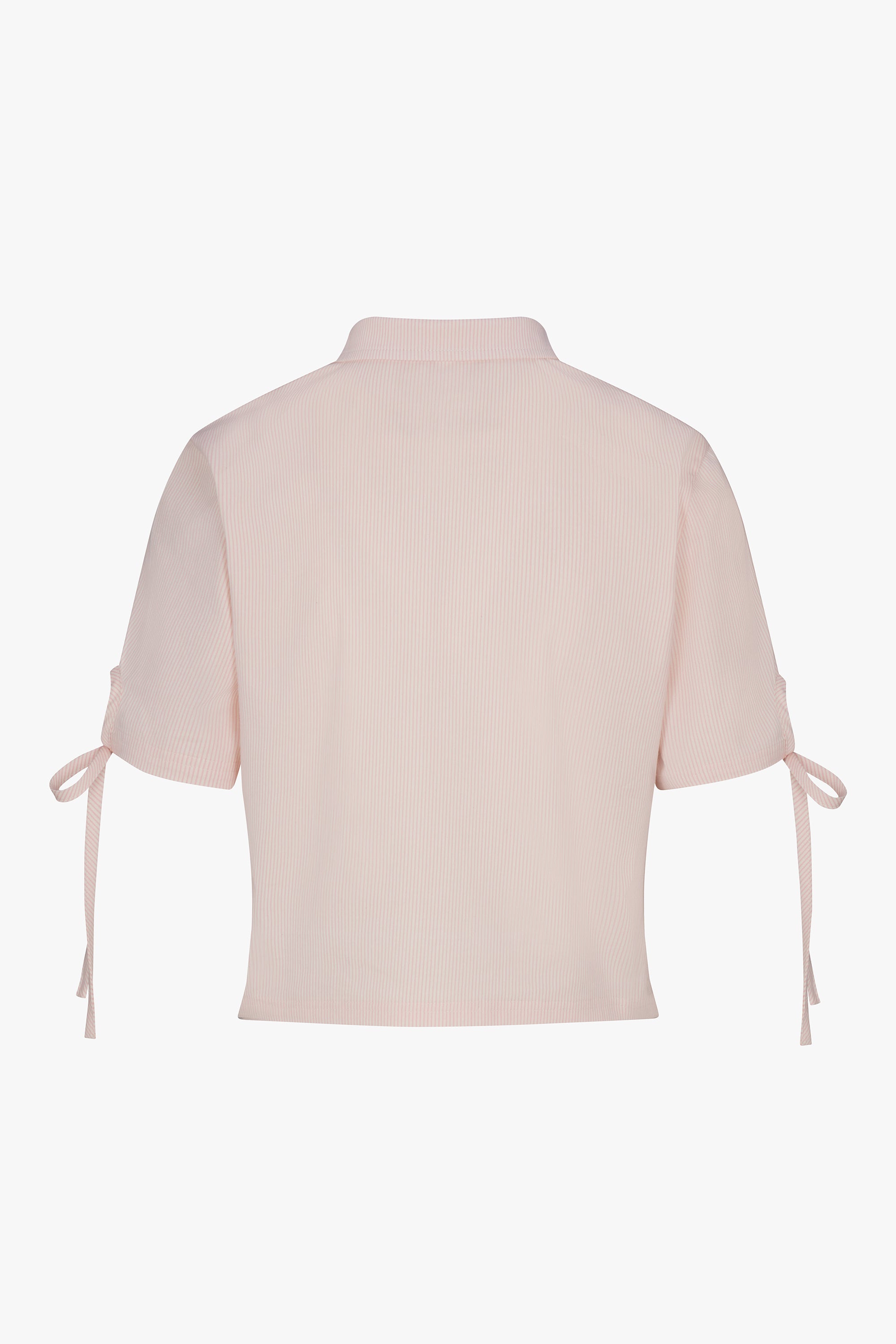 TIE POLO IN BLUSH STRIPE