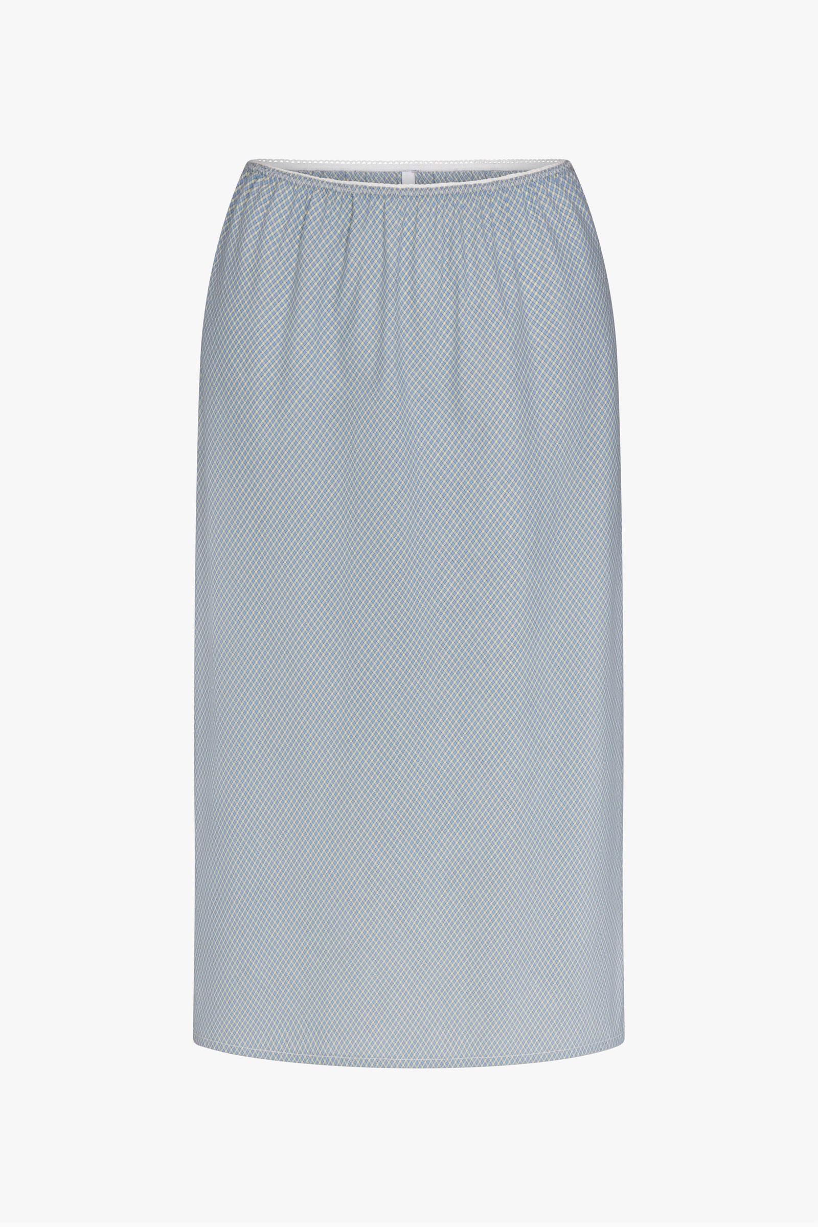 WOVEN BIAS MIDI SLIP SKIRT IN CAPRI