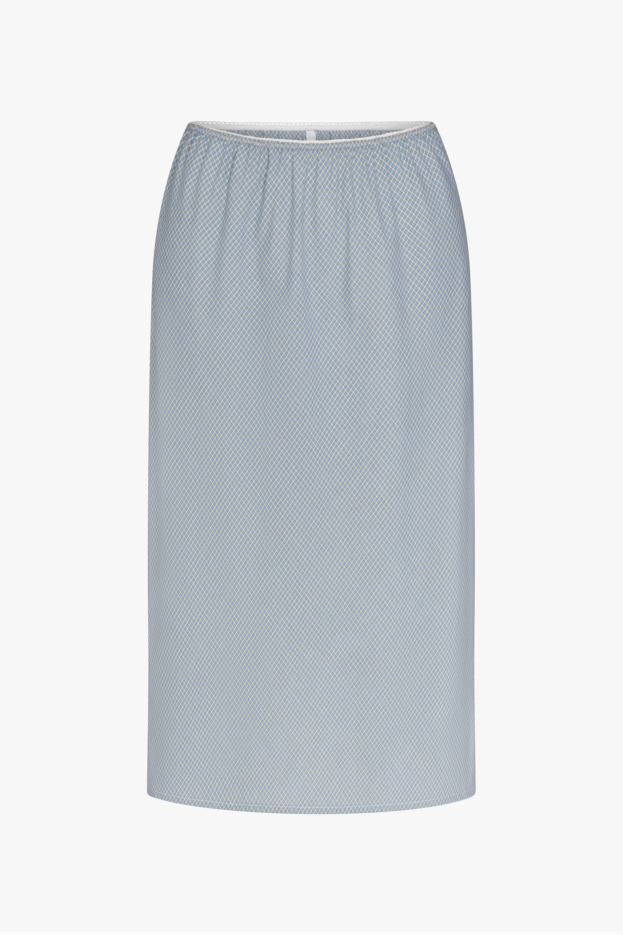 WOVEN BIAS MIDI SLIP SKIRT IN CAPRI