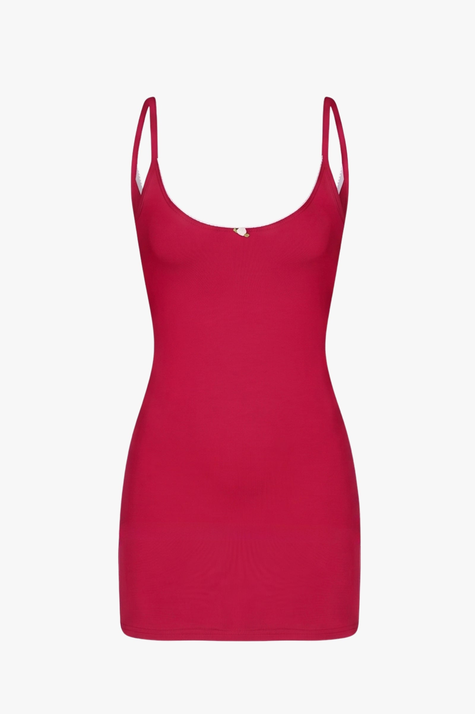 SCOOP BACK CAMI DRESS IN CHERRY
