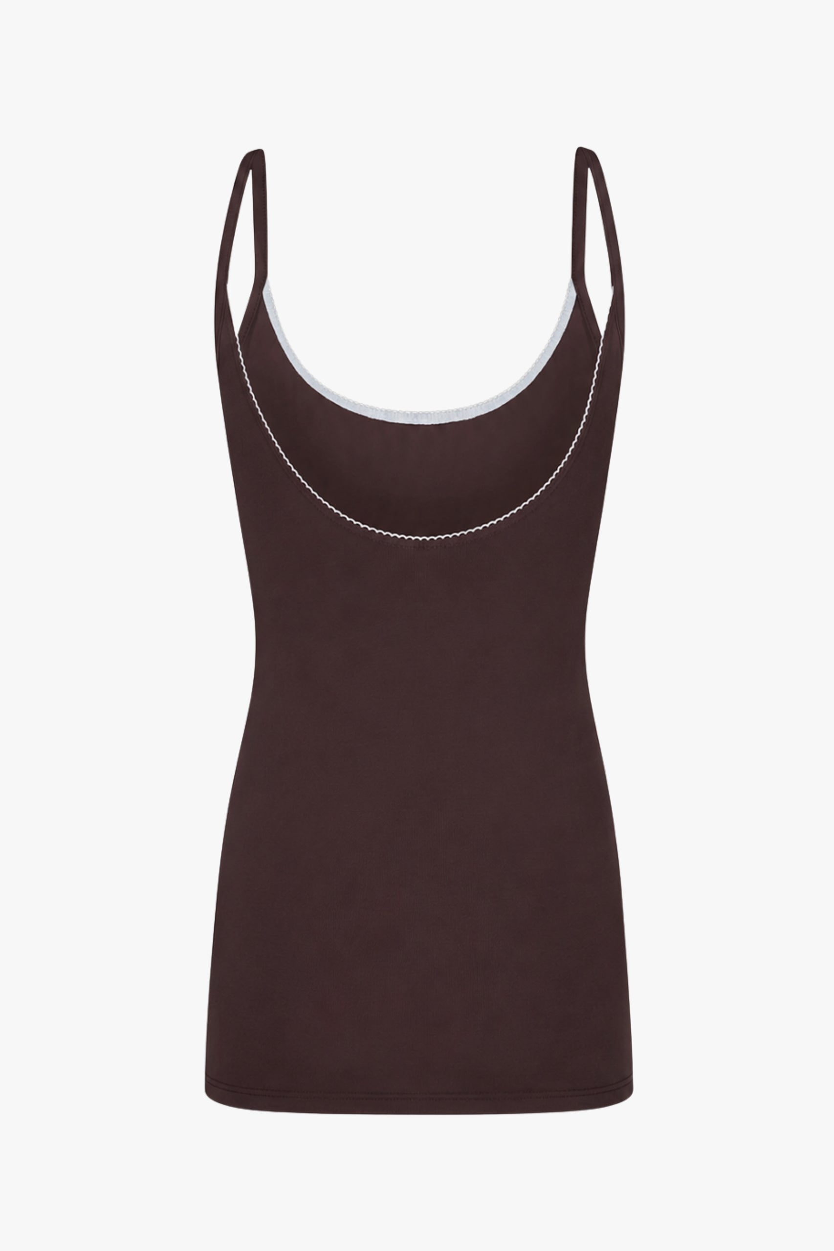 SCOOP BACK CAMI DRESS IN MOCHA