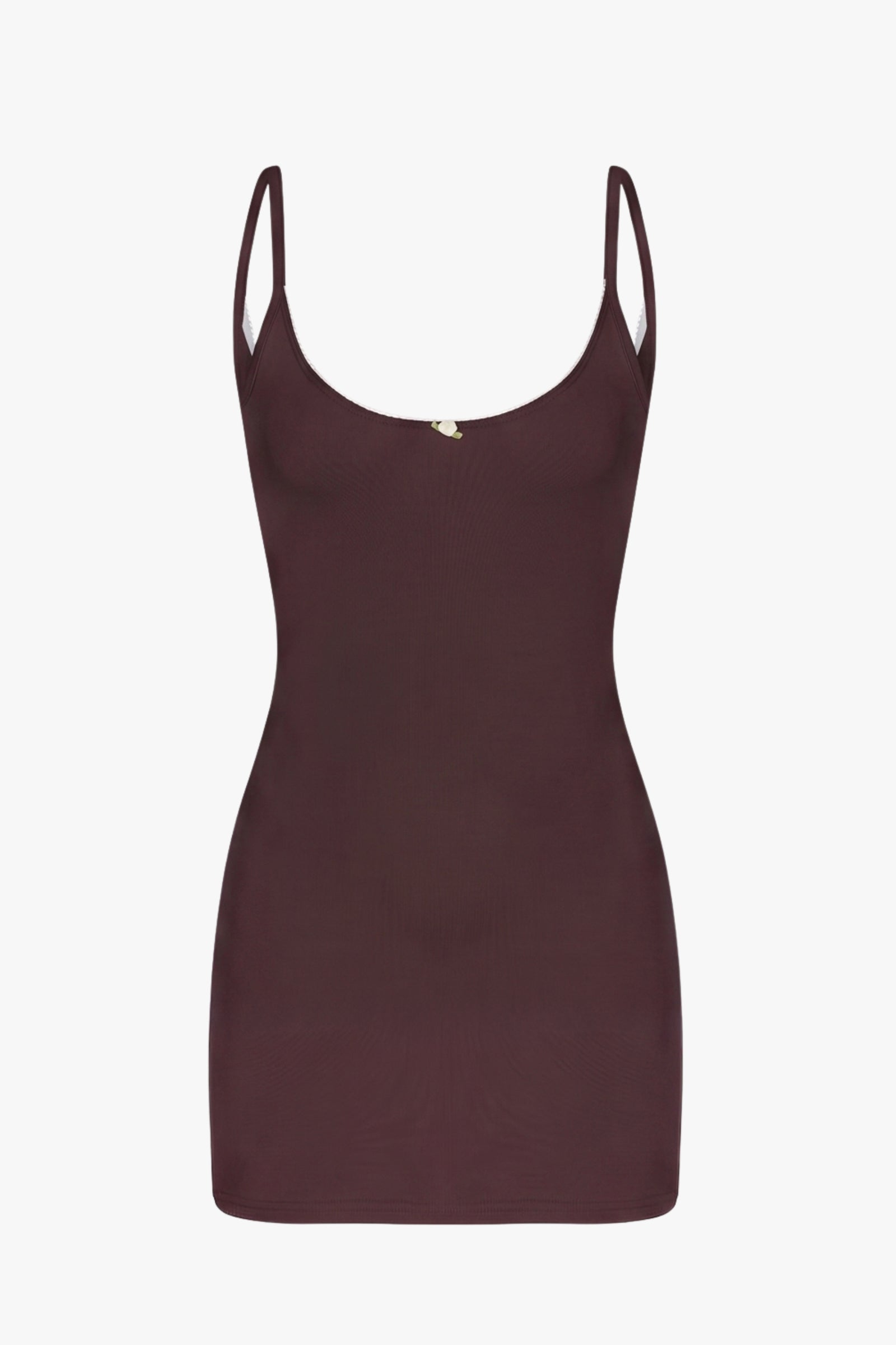 SCOOP BACK CAMI DRESS IN MOCHA
