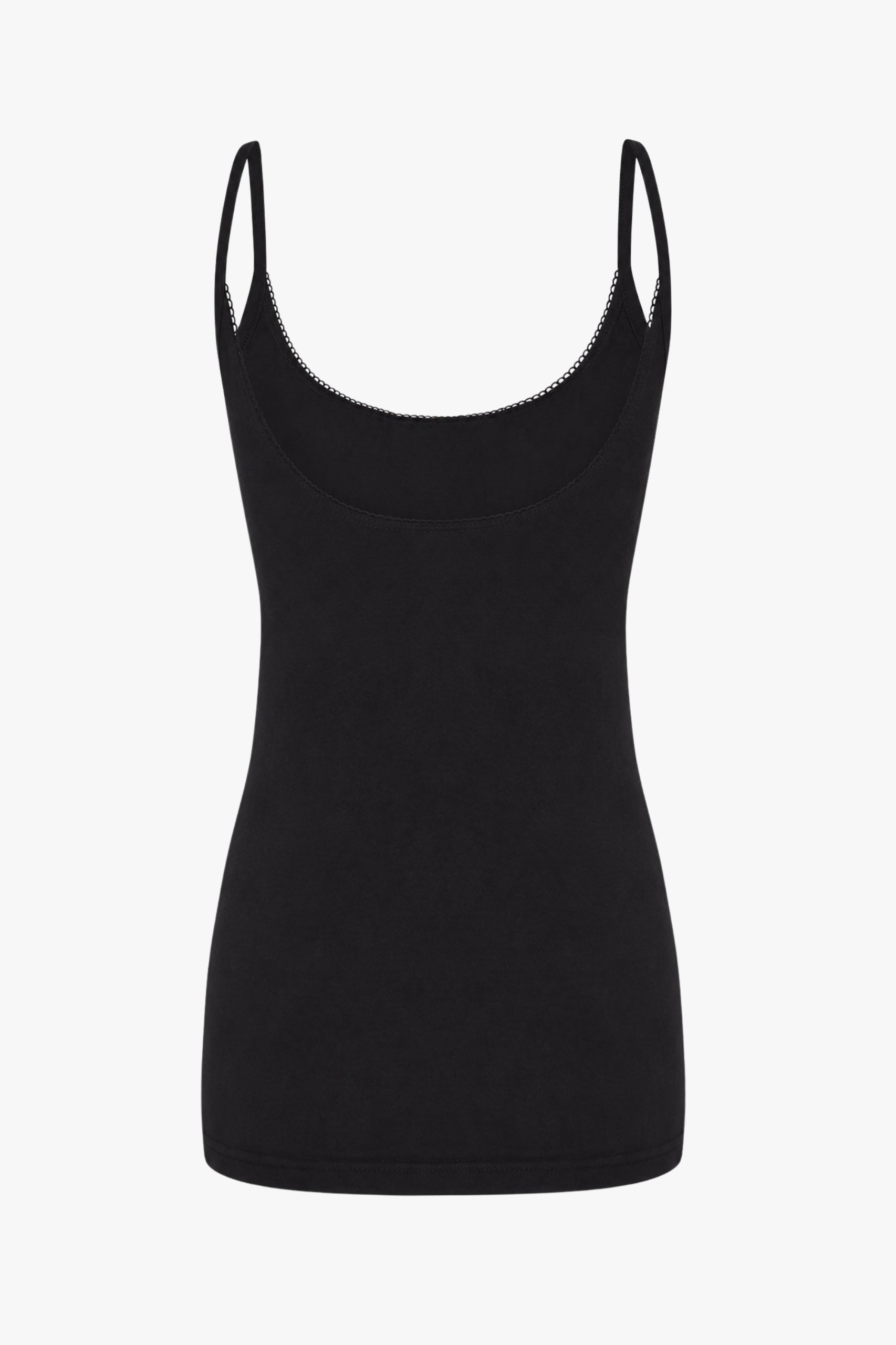 SCOOP BACK CAMI DRESS IN ONYX