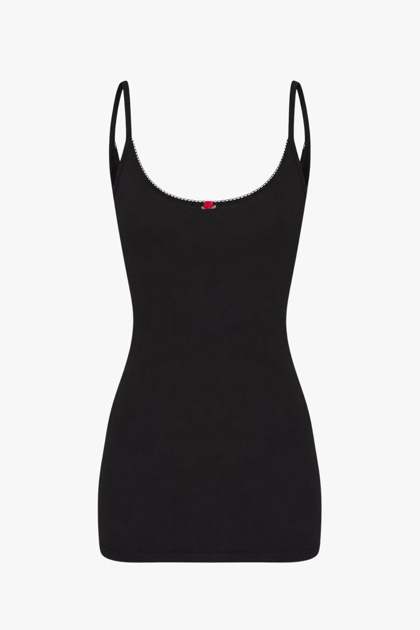 SCOOP BACK CAMI DRESS IN ONYX
