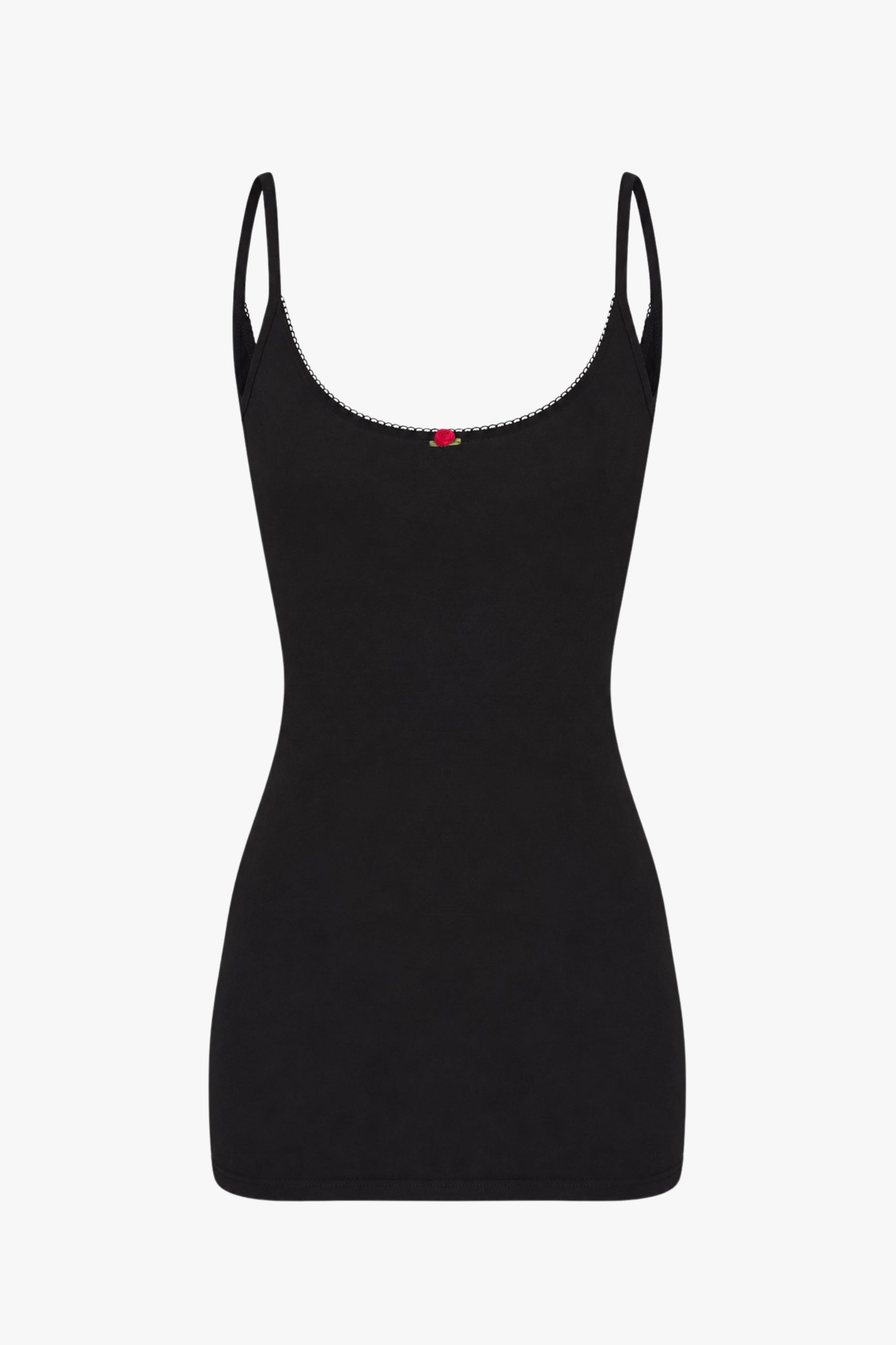 SCOOP BACK CAMI DRESS IN ONYX