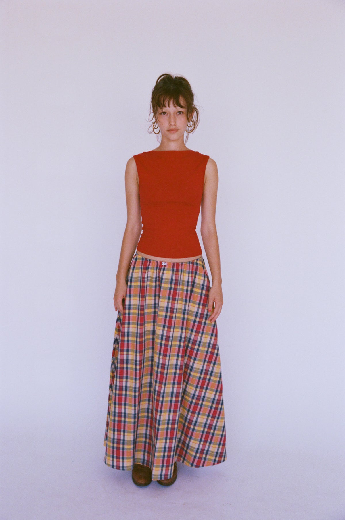 DREAM SKIRT IN CRIMSON TARTAN