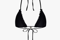 RUFFLE CHARM BIKINI TOP IN ONYX