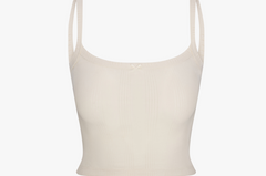 SQUARE NECK POINTELLE CAMI IN GOSSAMER