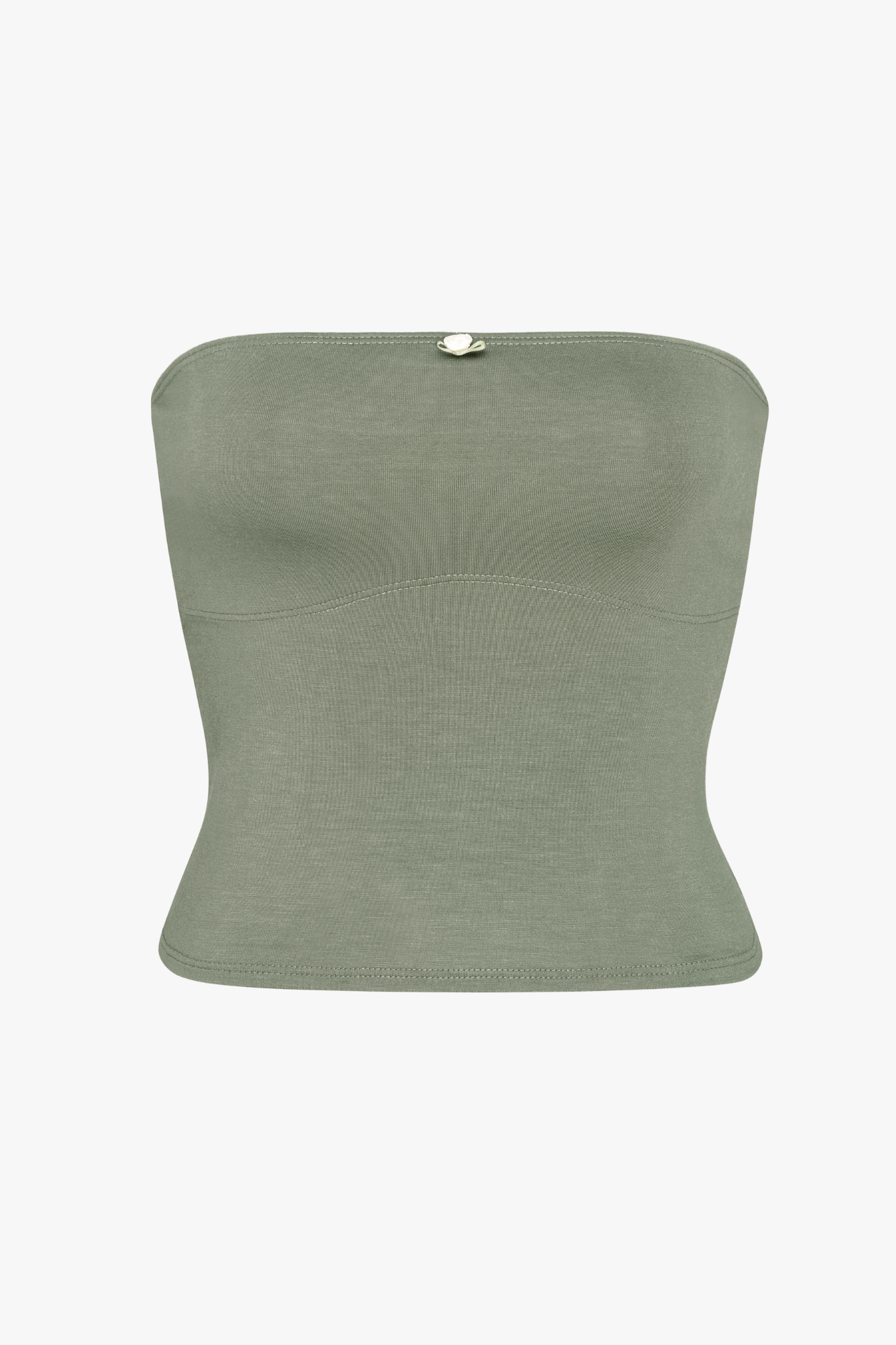 LINED CONTOUR TUBE TOP IN SAGE