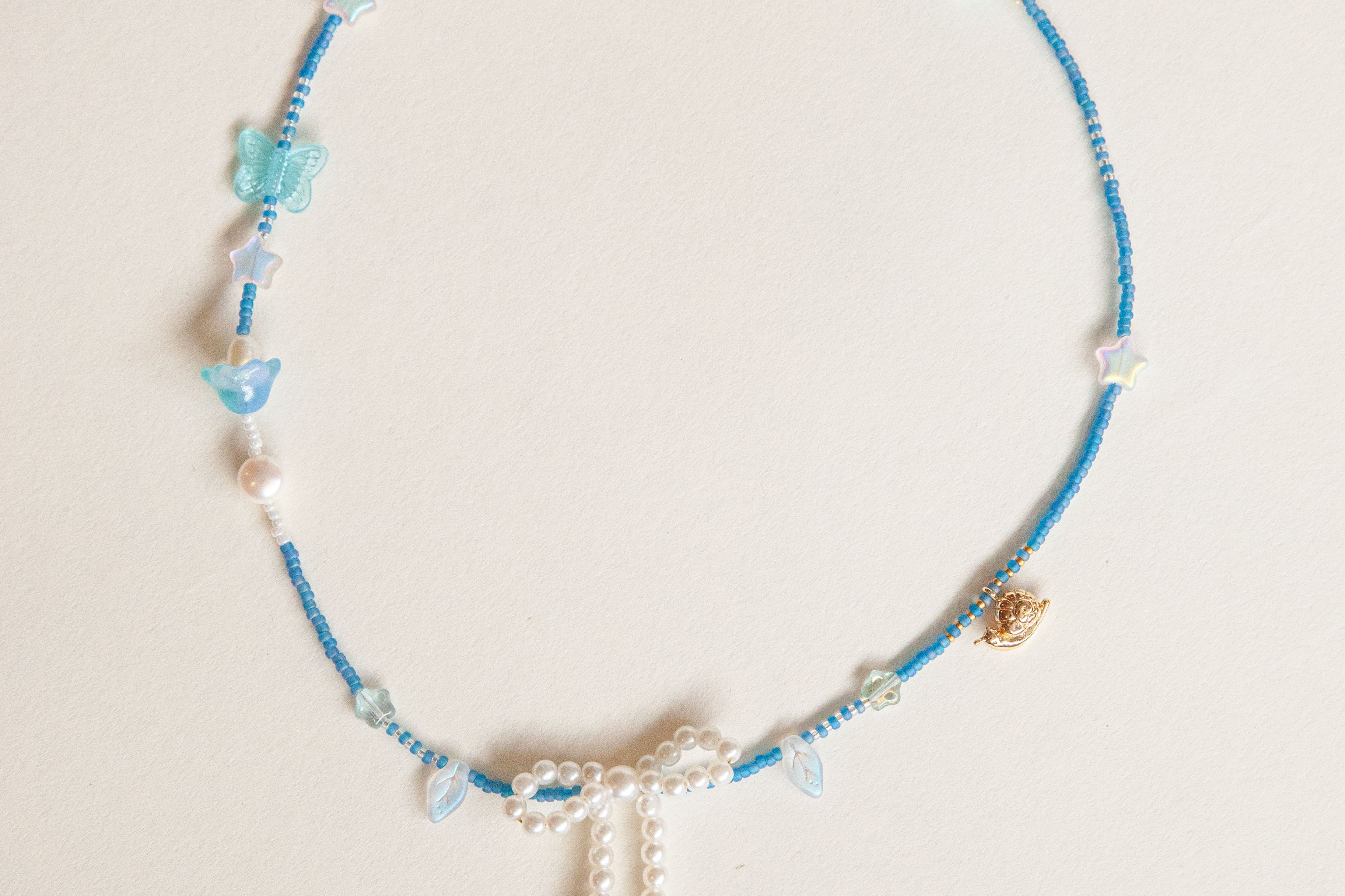 Mermaid Pearl Necklace in Blue