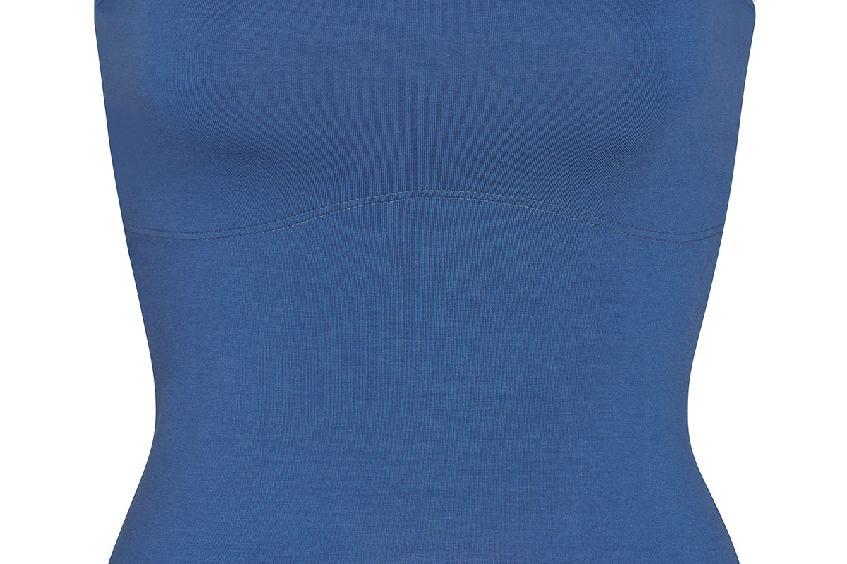 LINED CONTOUR TUBE TOP IN LAZULI